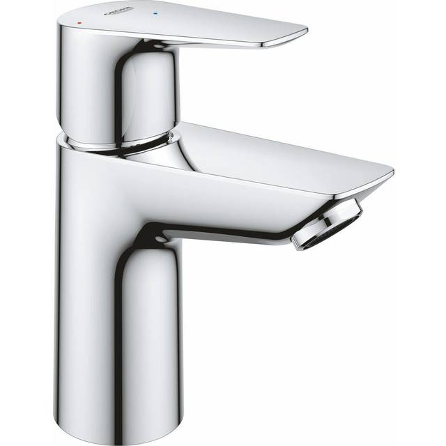 QUICKFIX Start Edge â Bathroom Basin Mixer Tap with Push Open Pop-Up Waste Set (Metal Lever, 28 mm Ceramic Cartridge, Energy and Water Saving, Tails