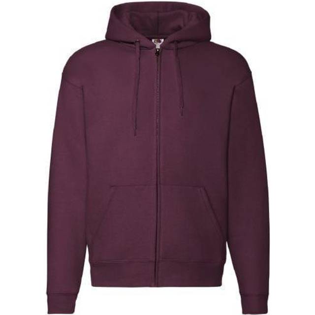(S, Burgundy) Fruit Of The Loom Mens Zip Through Hooded Sweatshirt / Hoodie