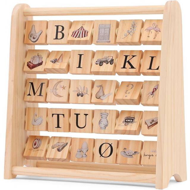 Konges Sløjd - ABC WOODEN BLOCK FRAME - Leksaker - MULTI - 35 cm x 35 cm