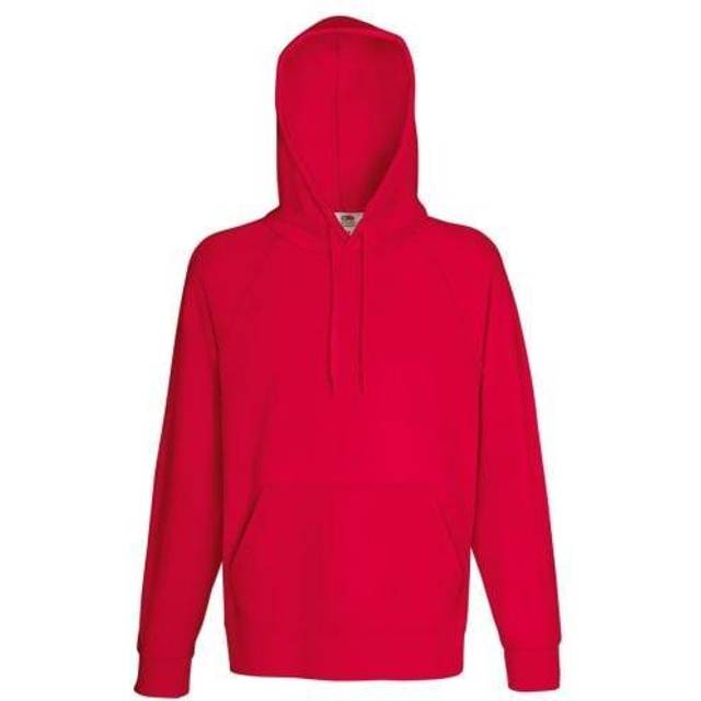 (2XL, Red) Fruit Of The Loom Mens Lightweight Hooded Sweatshirt / Hoodie (240 GSM)