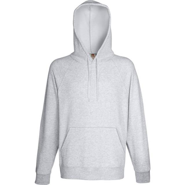 (XL, Heather Grey) Fruit Of The Loom Mens Lightweight Hooded Sweatshirt / Hoodie (240 GSM)