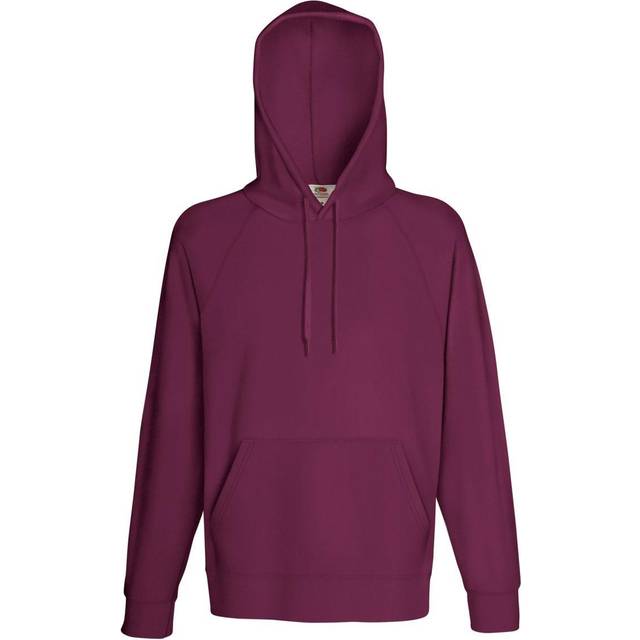 (XL, Burgundy) Fruit Of The Loom Mens Lightweight Hooded Sweatshirt / Hoodie (240 GSM)