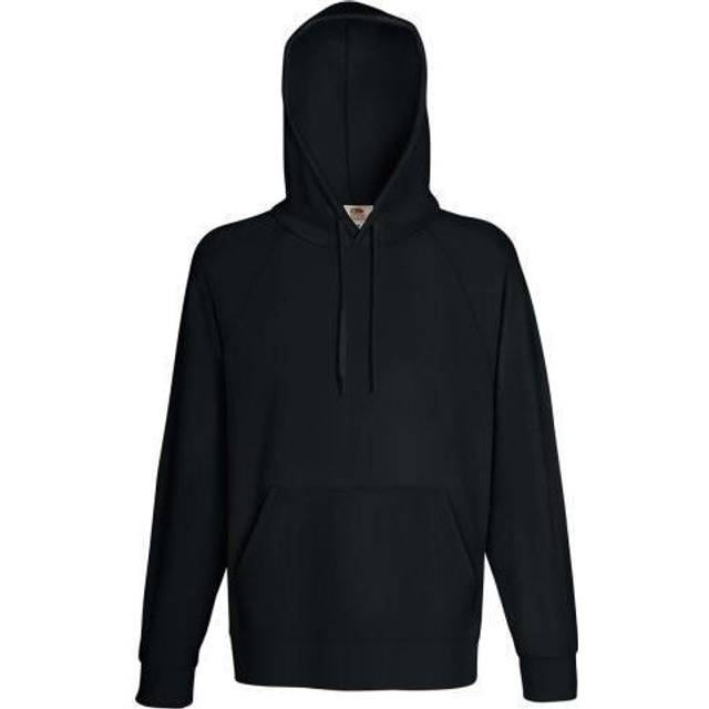 (2XL, Black) Fruit Of The Loom Mens Lightweight Hooded Sweatshirt / Hoodie (240 GSM)