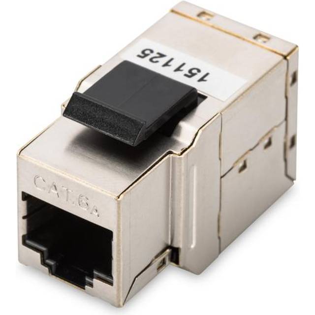 CAT 6A modular coupler, shielded RJ45 to RJ45, snap-in panel mount