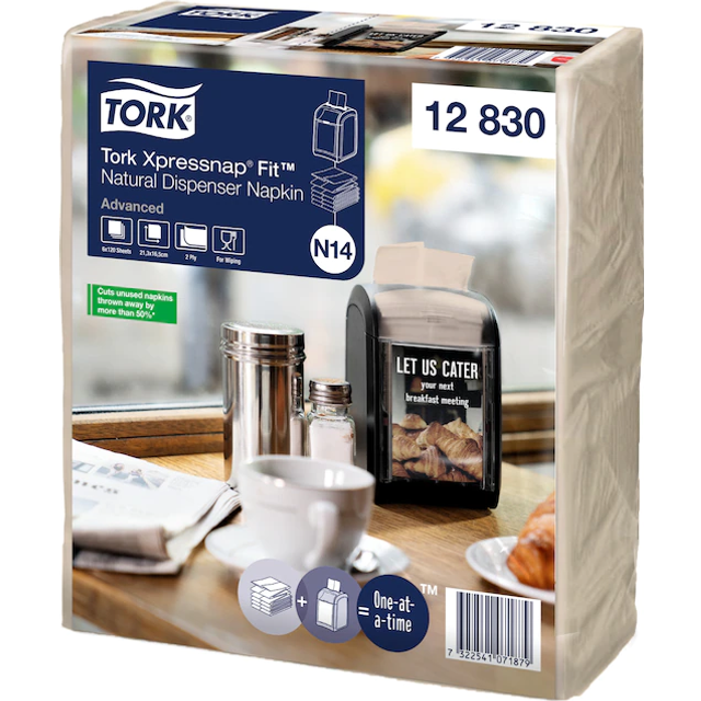 Tork Xpressnap Fit Recycled Dispenser Napkin Natural 2Ply (Pack of 6x720)