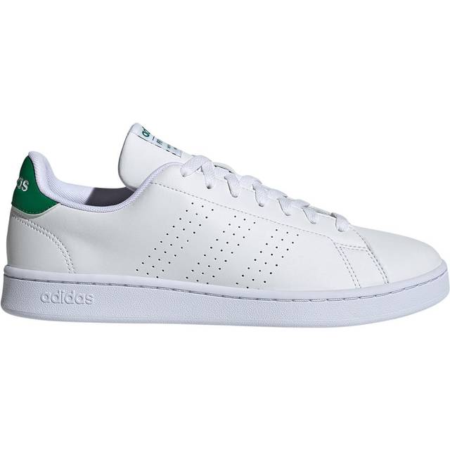 adidas För Män Advantage Shoes, Cloud White/Cloud White/Green, 44 2/3 EU