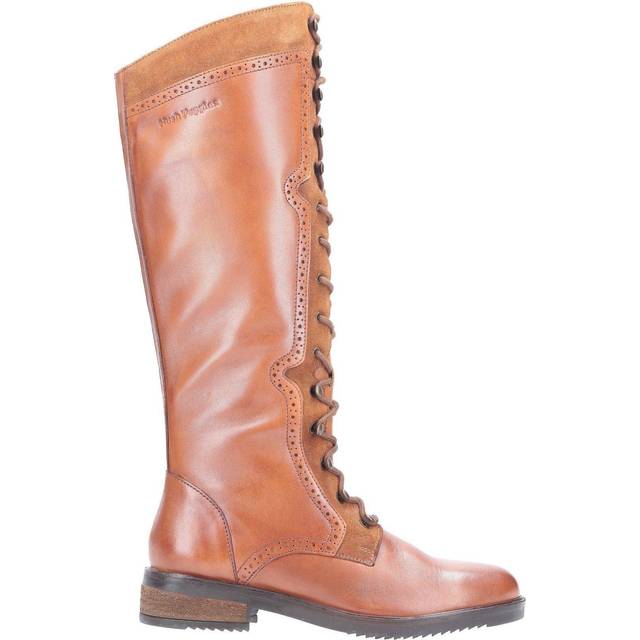 Hush puppies rudy tan ladies long boots leather and suede