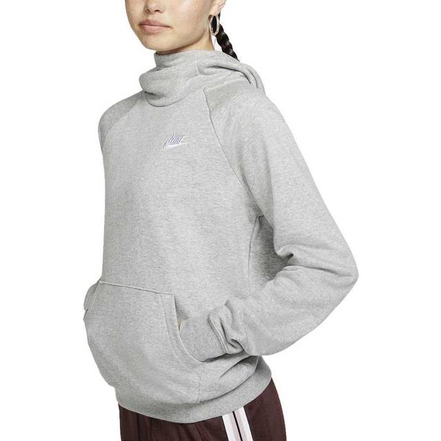 Womens nike funnel hoodie essential bv4116 063 grey heather top pullover size xs