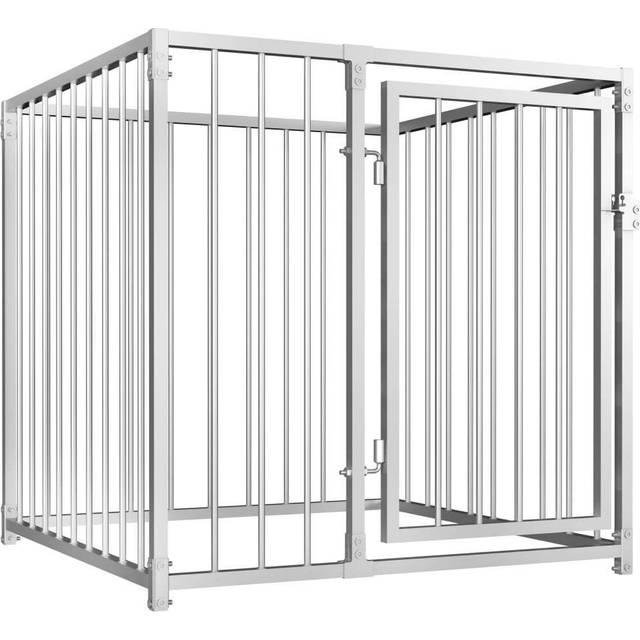 vidaXL Outdoor Dog Kennel 100x100x100 cm - Silver