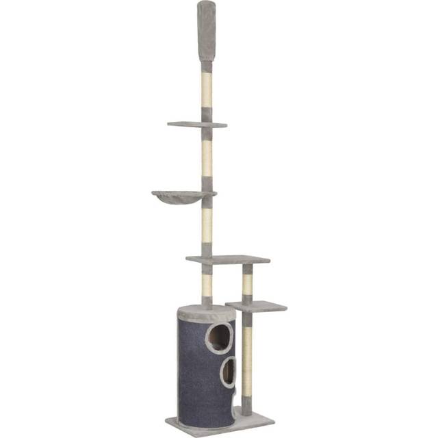 vidaXL Cat Tree with Sisal Scratching Posts 260 cm Beige Paw Prints