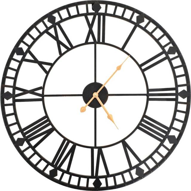 vidaXL Vintage Wall Clock with Quartz Movement Metal 60cm XXL Home Timer Decor