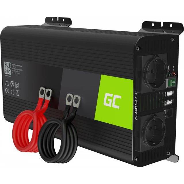 Green Cell PRO Inverter spänningsomvandlare 12V till 230V 500W/1000W ren sinusvåg