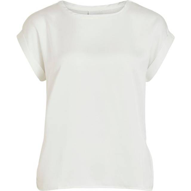 VILA Viellette S/S Satin Top - Noos |Vit |44