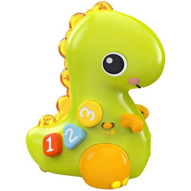 Bright Starts 12506 Go, Go, dino-leksak med musik och ljus, dinosaurie rullar och främjar rörelsen, flerfärgad