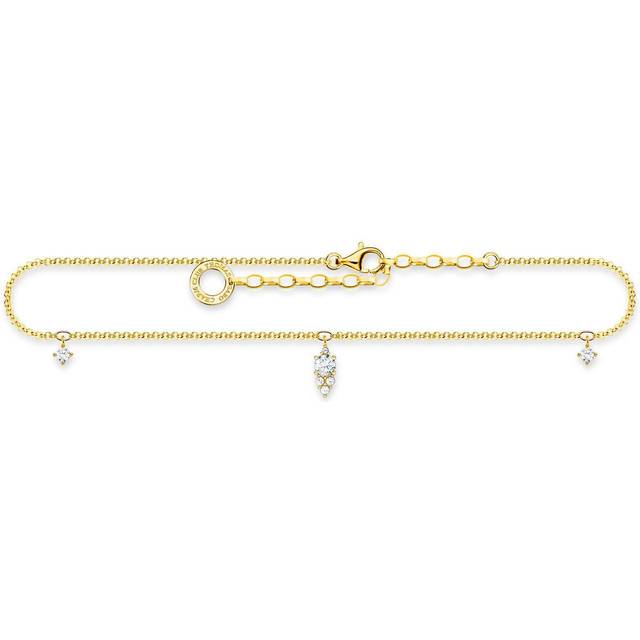 Thomas Sabo Anklet white stone gold white AK0027-414-14-L27V - yellow gold-coloured/white