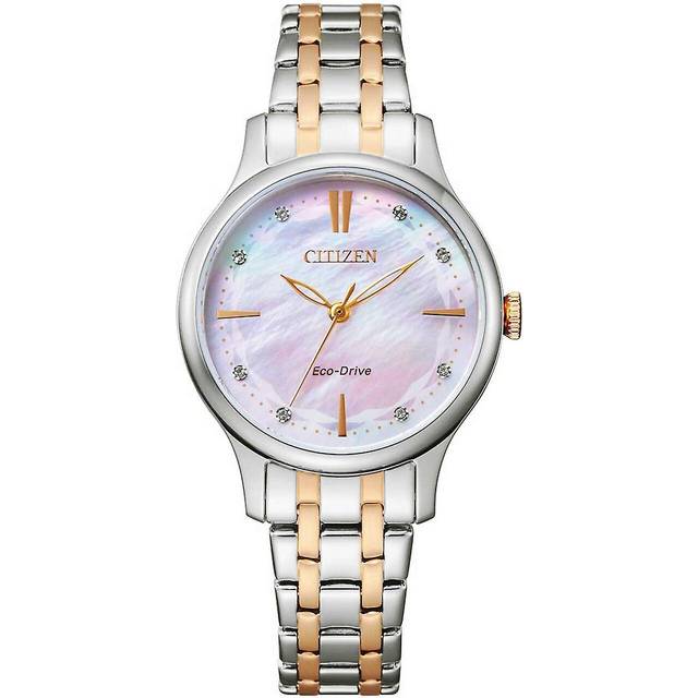 Citizen Eco-Drive Ladies' MOP Dial Two Tone Stainless Steel Bracelet Watch