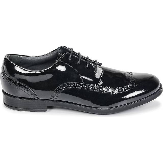 Girl's Start-Rite BROGUE PRI Girls Leather Lace Up School Shoes Patent Black - Size: UK 13.5 small kids