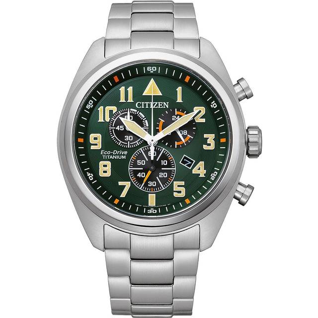 Citizen herrar kronograf Eco-Drive armbandsur titan, Grön, Einheitsgröße, Armband