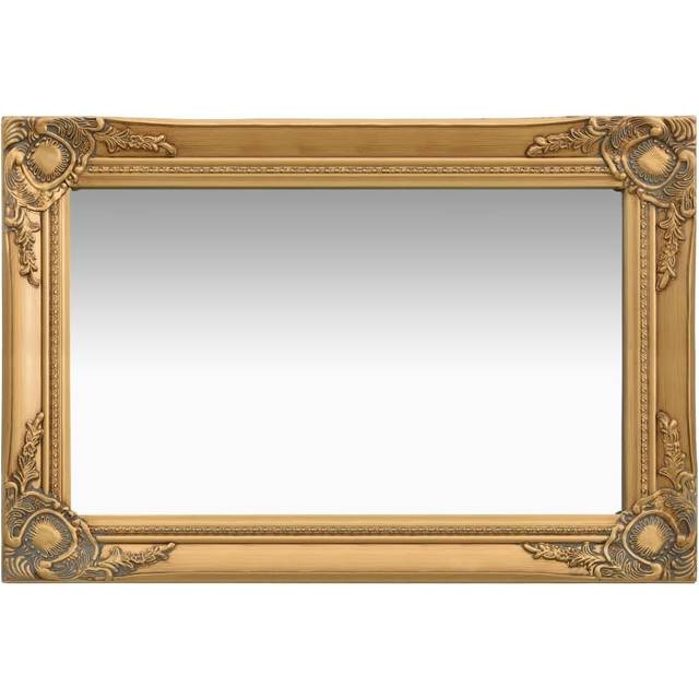 Väggspegel barockstil 60x40 cm vit