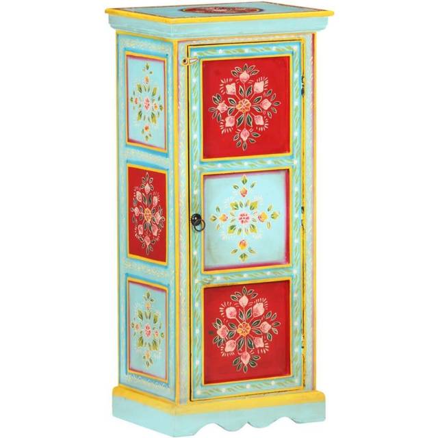 vidaXL Hand Painted Highboard 40x30x90 cm Solid Mango Wood - Multicolour