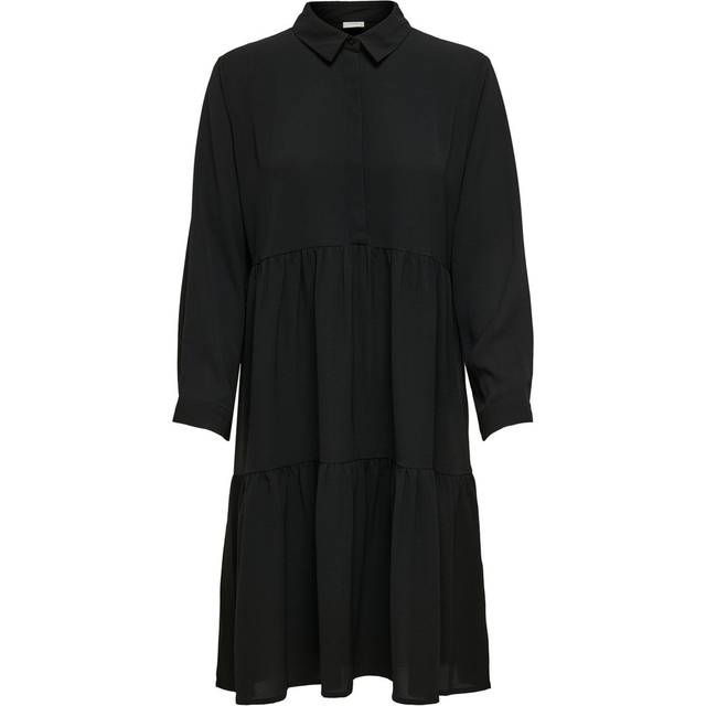 JDY Solid Colored Shirt Dress - Black