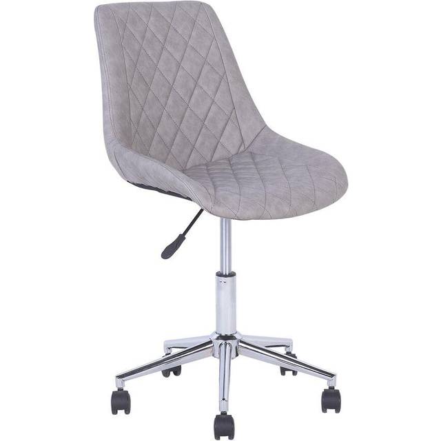 Desk Chair Swivel MARIBEL Faux Leather Golden Brown