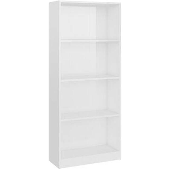 vidaXL 4-Tier Book Cabinet Black 60x24x142 cm Engineered Wood