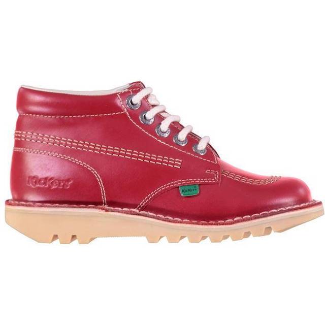 Kickers kick hi womens ladies leather ankle boots red size 4-8