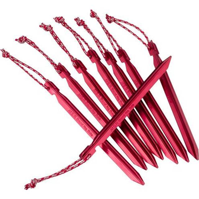 MSR Mini Groundhog Stake Kit V2 Camping Tent Pegs, 15cm Red