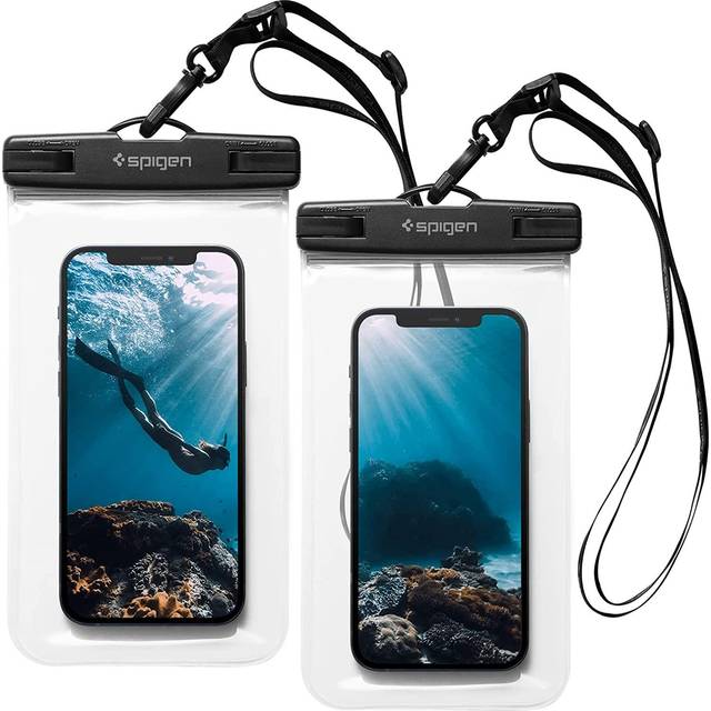 Spigen A601 Universal vattentätt fodral , 2-pack - Crystal Clear