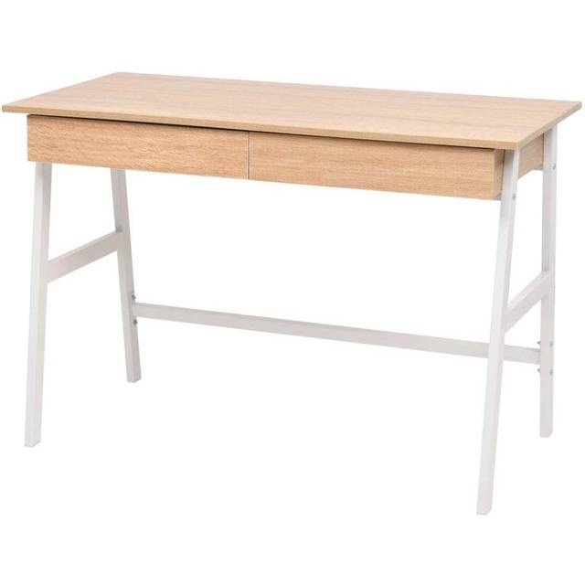 Skrivbord 110x55x75 cm ekfärg och vit