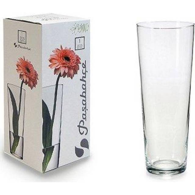 Large clear glass 26cm flared tall glass flower vase ideal for lilies roses