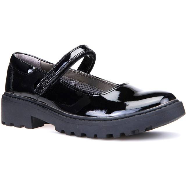 Geox Girls Casey Patent Mary Jane School Shoe - Black, Black, Size 11.5 Younger