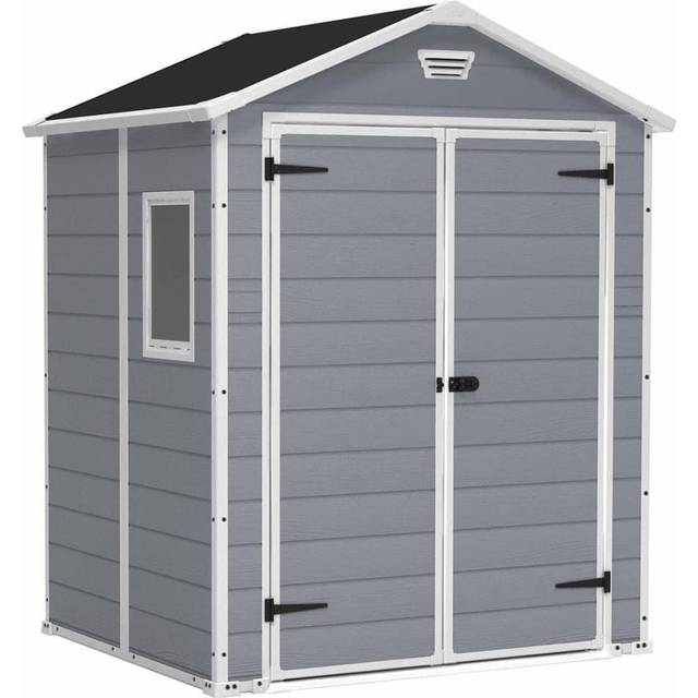 Keter Manor 6 x 5ft Grey Outdoor Resin Garden Storage Shed - 5 x 6ft