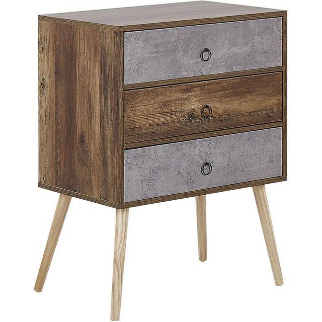 3 Drawer Chest BATLEY Grey Concrete Effect