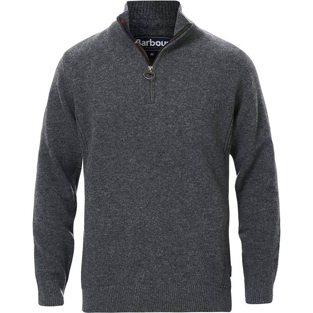 Barbour Mens Holden Wool Blend Half Zip Sweater - Grey - Size 2XL