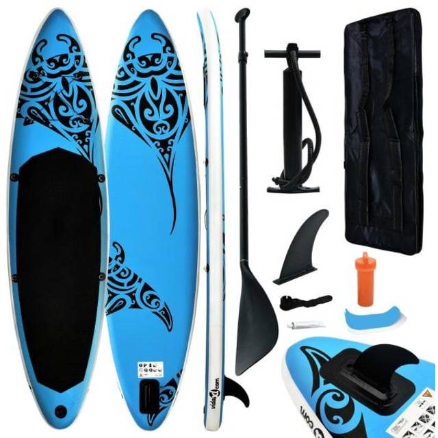 SUP-bräda uppblåsbar 366x76x15 cm grön