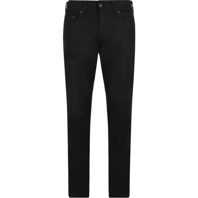 True Religion Mens Body Rinse Black Rocco No Flap Regular-fit Slim Jeans 38
