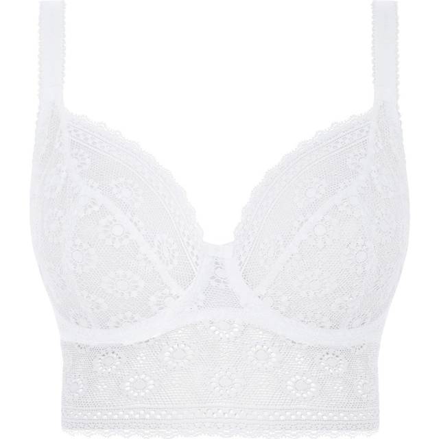 Freya Womens Love Note Bralette - White Nylon - Size 32C