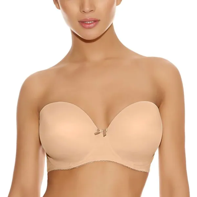 Freya Dam Deco Uw Moulded Strapless BH Deco Uw formad axelbandslös bh (1-pack), naken, 65E