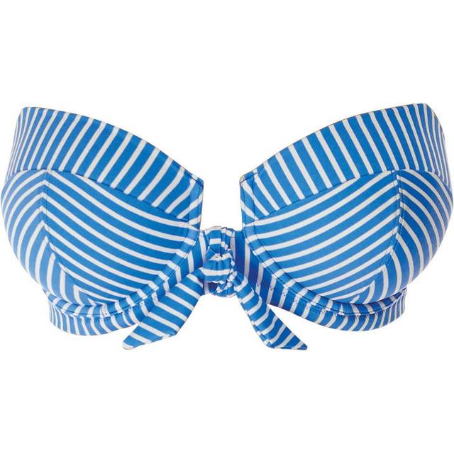 Freya 'Beach Hut' Underwired Bandeau Bikini Top - Blue