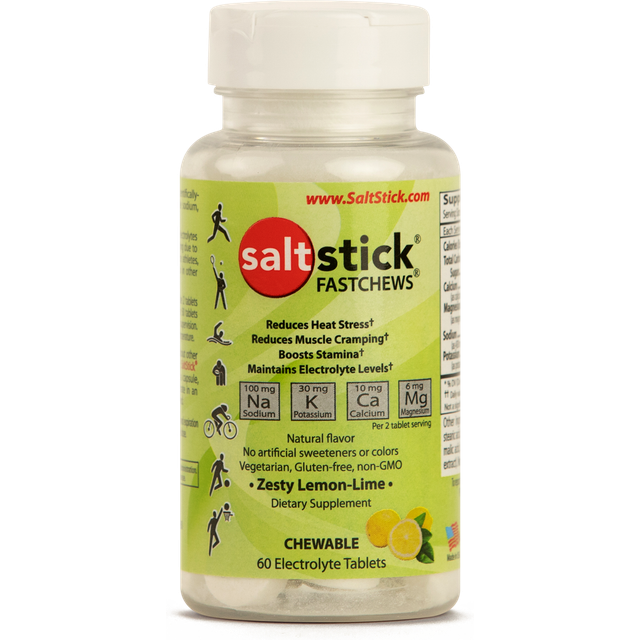 SaltStick Fastchews Lemon-Lime - 60st Elektrolyt tuggtabletter med citronsmak