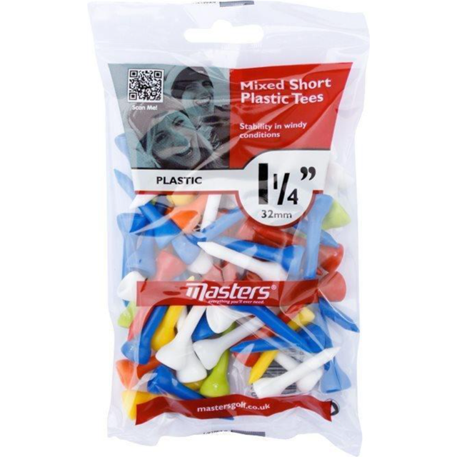 Masters Plastic Tees 1 1/4 Mixed - 50 Pack