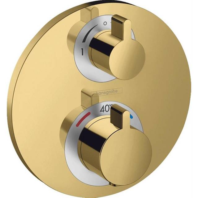Hansgrohe Ecostat S Polished Gold-Optic Thermostatic 2 Outlet Mixer Di