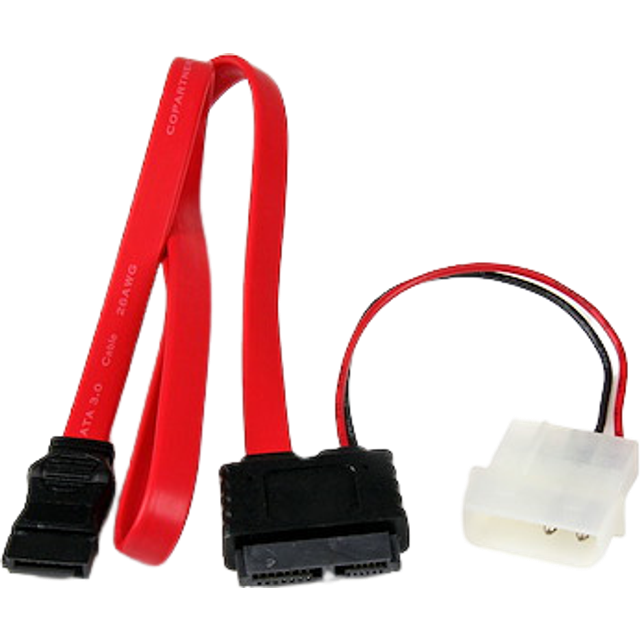 StarTech.com 36in Slimline SATA to SATA with LP4 Power Cable Adapter - Female SATA - Female SATA