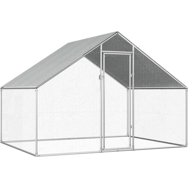 vidaXL Outdoor Chicken Cage 2.75x2x1.92 m Galvanised Steel - Silver