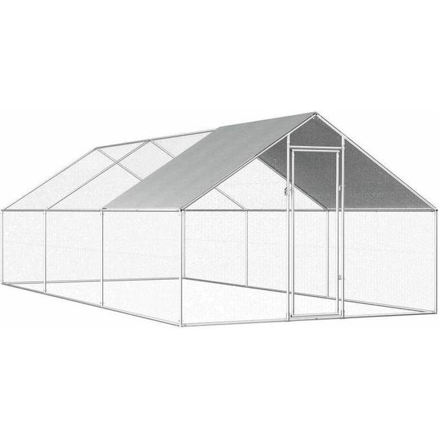 vidaXL Outdoor Chicken Cage 2.75x6x1.92 m Galvanised Steel - Silver
