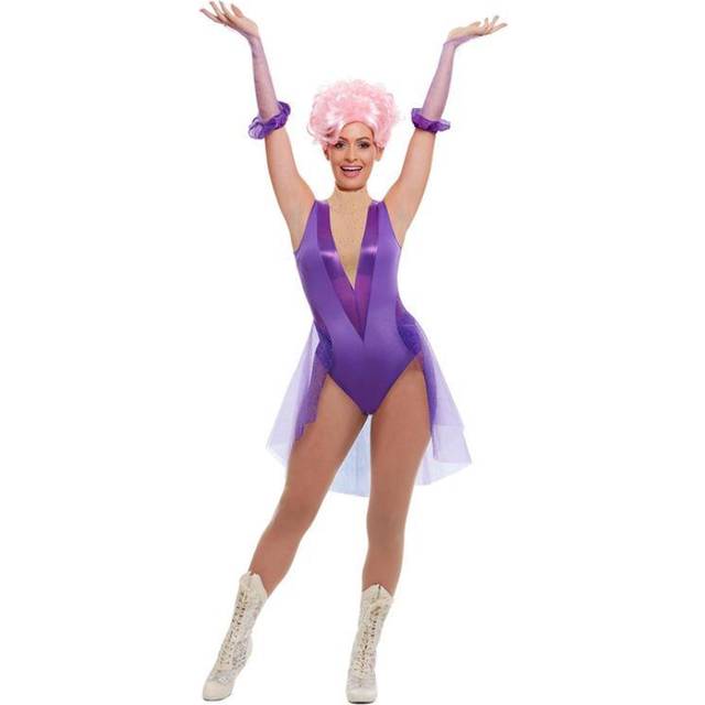 Trapeze artist costume ladies purple with bodysuit and gloves Female costume Size
