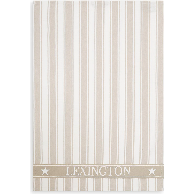 Lexington Icons Waffle Striped kökshandduk 50x70 cm Beige-white