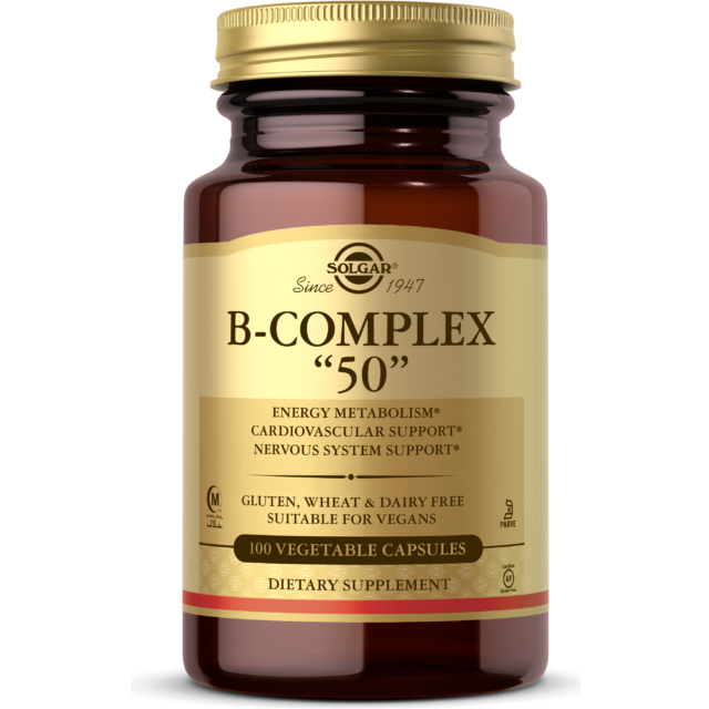Solgar B-Complex 50 100 Vegetable Capsules